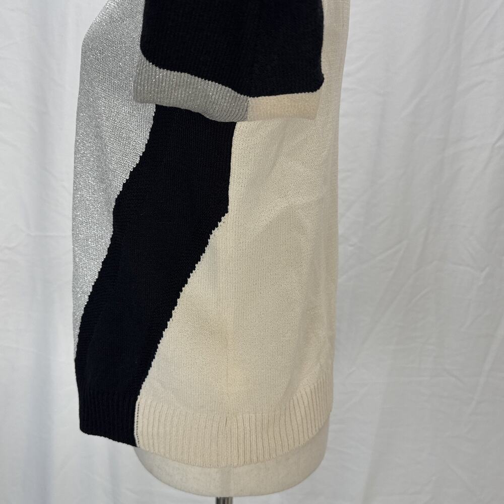 St John SoCa Womens Full Zip Colorblock Sweater Jacket Size M Wool 3/4 Sleeve - Picture 5 of 10